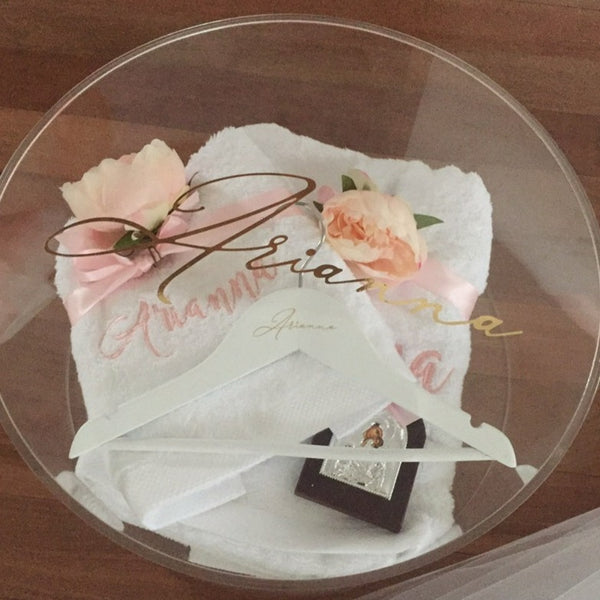 Plain Clear Acrylic perspex Round Orthodox Christening baptism Display Keepsake Gift Box