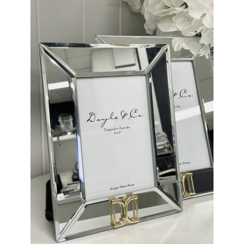 Set of 2 Elegant Silver and Gold Buckle Deluxe Photo Frames Metal frames Doyle & Co 4x6 5x7 gift home decor luxe deco gift hamptons mirror finish