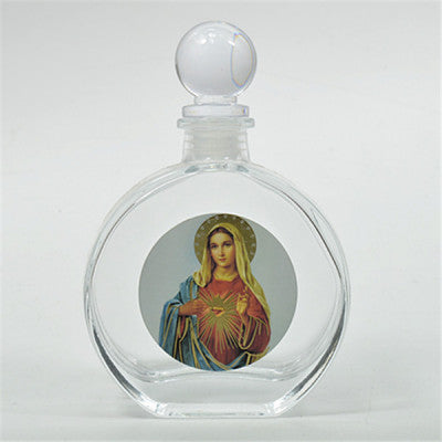 Holy Mother Mary, Virgin Mary, Holy Water Bottle, Holy Water, Holy Water Glass Bottle, Holy Water, Holy Oil, Catholic, Christian, Christening, Baptism, Oil Bottle, Christening Favour, Gift, Bomboniere, Favours, Gifts, Guests Gift, DIY, Catholic Christian Sacred Heart Holy Virgin Mother Mary Empty Glass Holy Water Bottle with Ball Lid
