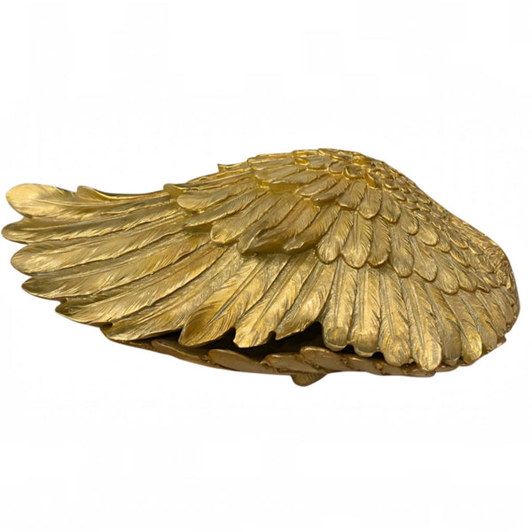 Antique Gold Plated Angel Wings Decorative Tabletop Trinket Box