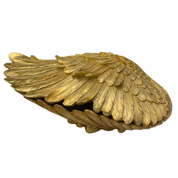 Antique Gold Plated Angel Wings Decorative Tabletop Trinket Box