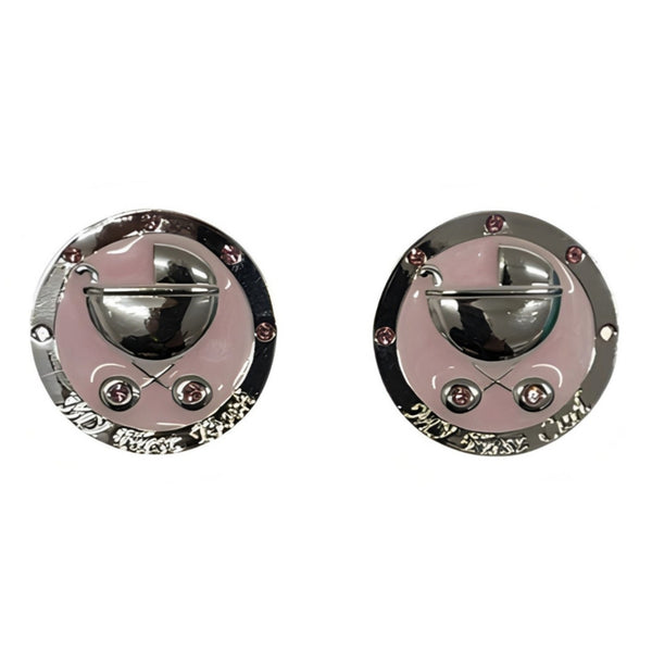 Set 2 Pink & Silver Pram Baby Girl First Tooth & Curl Keepsake In Satin Gift Box