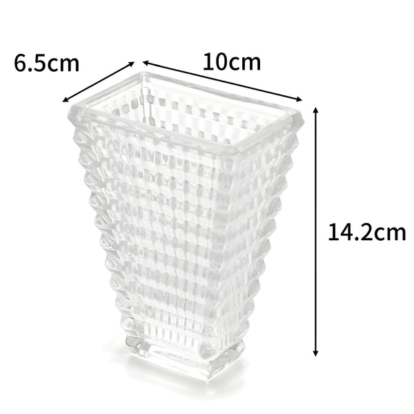 Deluxe Asscher Crystal Cut Glass Rectangular Decorative Wedding Centrepiece Vase