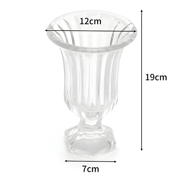 Deluxe Fluted Clear Crystal Cut Glass Flared Decorative Footed Wedding Centrepiece Vase