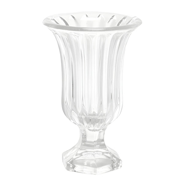 Deluxe Fluted Clear Crystal Cut Glass Flared Decorative Footed Wedding Centrepiece Vase