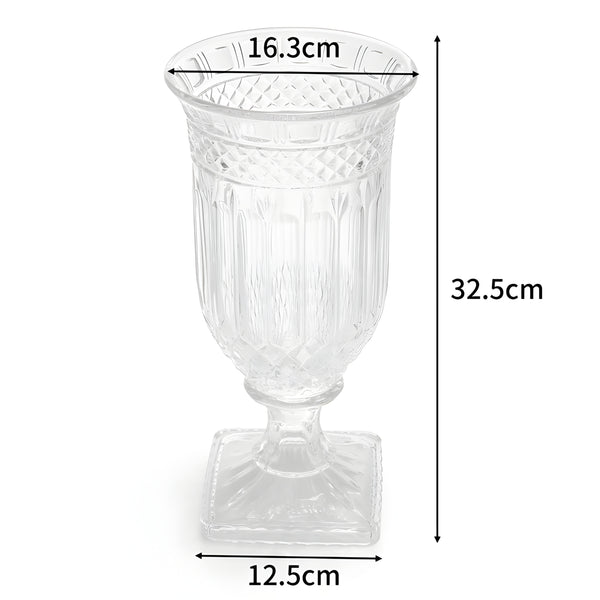 Large Deluxe Crystal Cut Glass Etched Decorative Vase