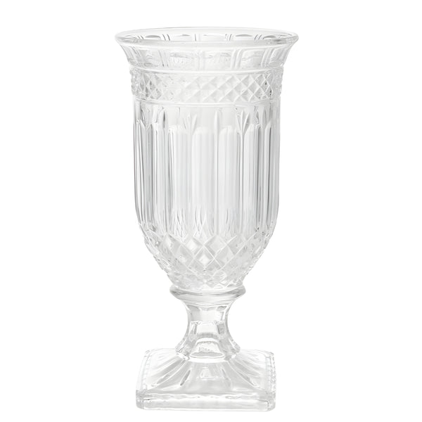 Large Deluxe Crystal Cut Glass Etched Decorative Vase