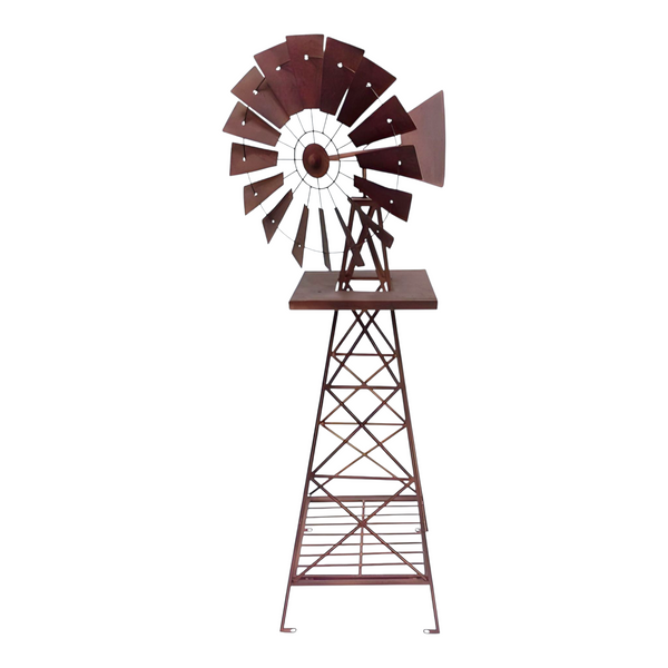 XL Rustic Metal Outdoor Garden Yard Windmill- 160cmH