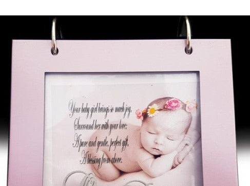 Pink Our Baby Girl Flip Photo Album in Gift Box