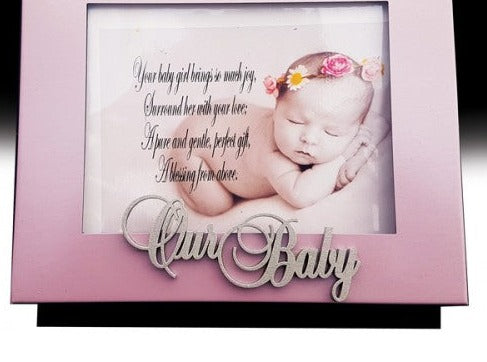 Pink Our Baby Girl Flip Photo Album in Gift Box