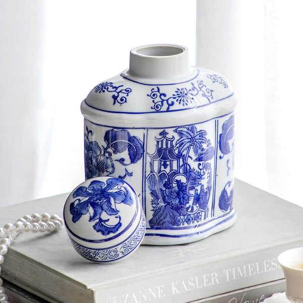 Blue & White Ceramic Emperor Decorative Ginger Jar