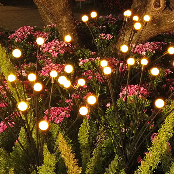 Set 2 Firefly Solar Powered Outdoor Garden Stakes Lights