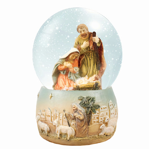 Christmas Religious Holy Family Glass Nativity Scene Water Ball Snow Globe Xmas Gift Waterball Jesus Christ Birth Saviour