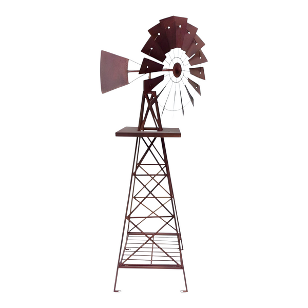 XL Rustic Metal Outdoor Garden Yard Windmill- 160cmH