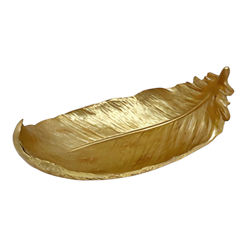 Antique Gold Decorative Tabletop Leaf Tray home decor