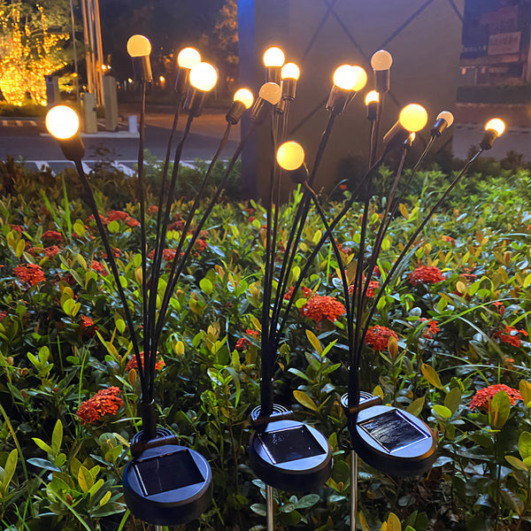 Set 2 Firefly Solar Powered Outdoor Garden Stakes Lights