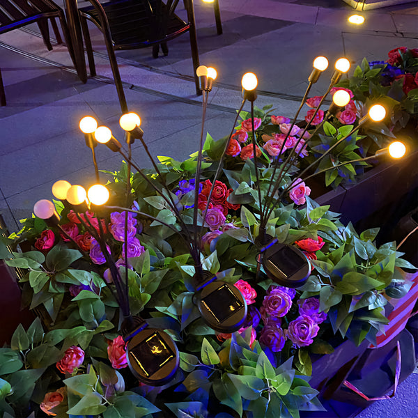 Set 2 Firefly Solar Powered Outdoor Garden Stakes Lights