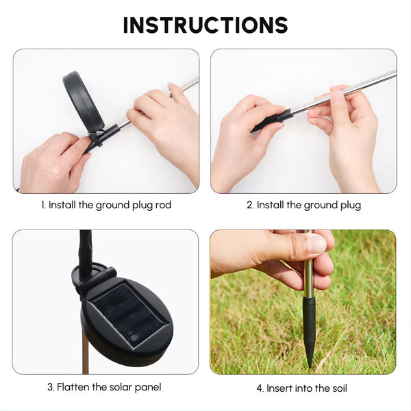 Set 2 Firefly Solar Powered Outdoor Garden Stakes Lights