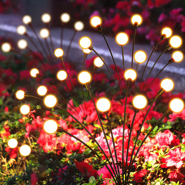 Set 2 Firefly Solar Powered Outdoor Garden Stakes Lights
