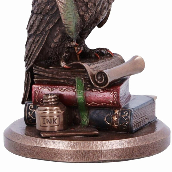 Veronese Bronze Scholar An Owl's Tale On Books Resin Statue Figurine