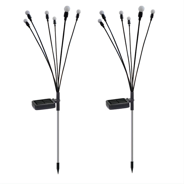 Set 2 Firefly Solar Powered Outdoor Garden Stakes Lights