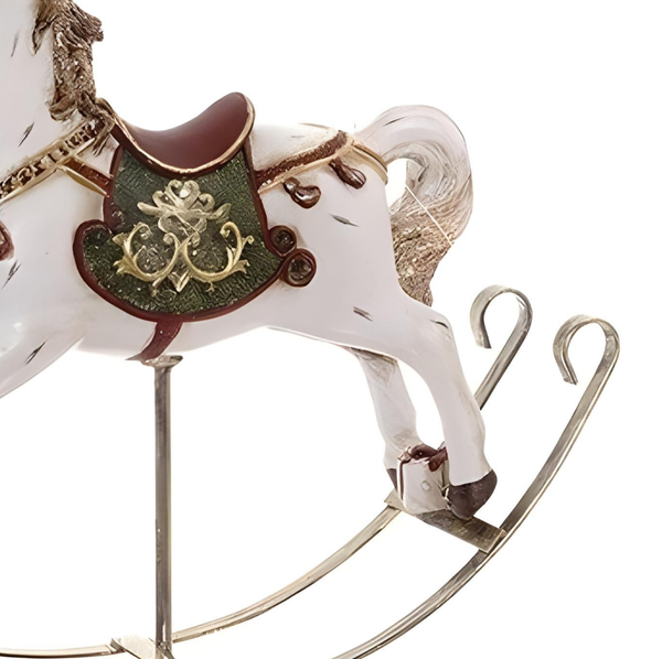 White Decorative Tabletop Rocking Horse Figurine