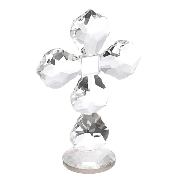 Clear Crystal Cut Glass Diamond Standing Religious Cross