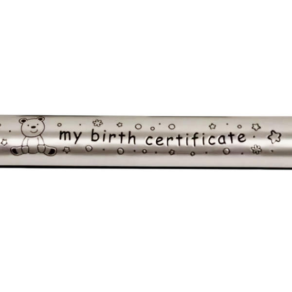 Blue Baby Boy My Birth Certificate Holder In Satin Gift Box