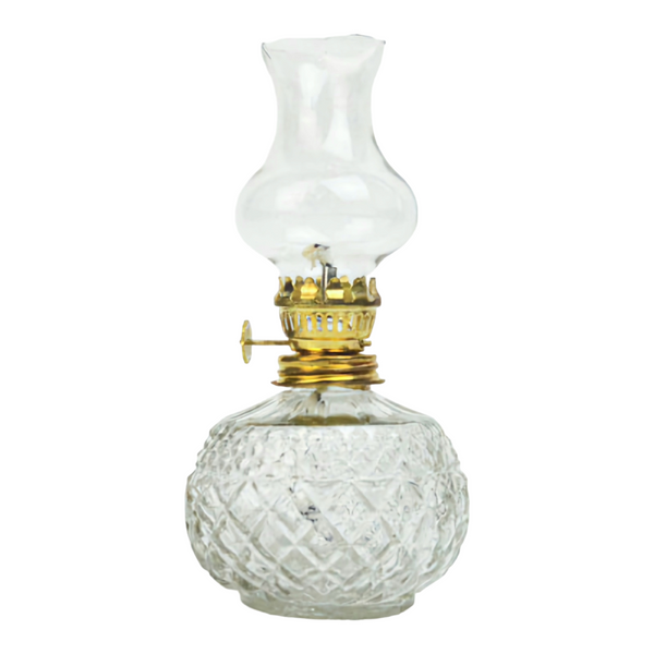 Clear Glass Vintage Glass Religious Home Kerosene Oil Lamp Lantern CRYSTAL GLASS VINTAGE KEROSENE OIL LAMP LANTERN