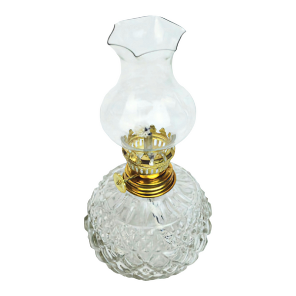 Clear Glass Vintage Glass Religious Home Kerosene Oil Lamp Lantern CRYSTAL GLASS VINTAGE KEROSENE OIL LAMP LANTERN