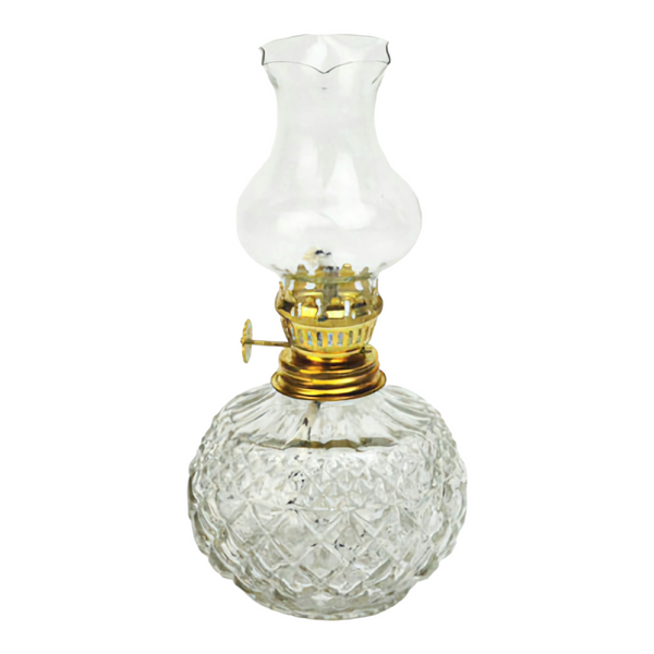 Clear Glass Vintage Glass Religious Home Kerosene Oil Lamp Lantern CRYSTAL GLASS VINTAGE KEROSENE OIL LAMP LANTERN