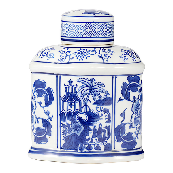 Blue & White Ceramic Emperor Decorative Ginger Jar