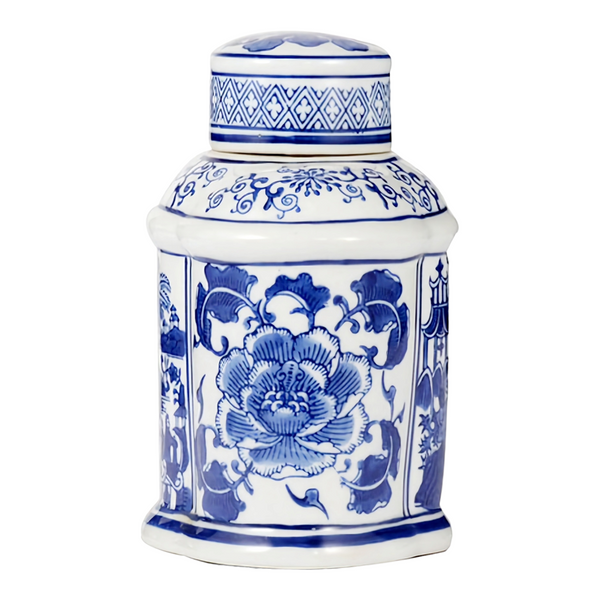 Blue & White Ceramic Emperor Decorative Ginger Jar