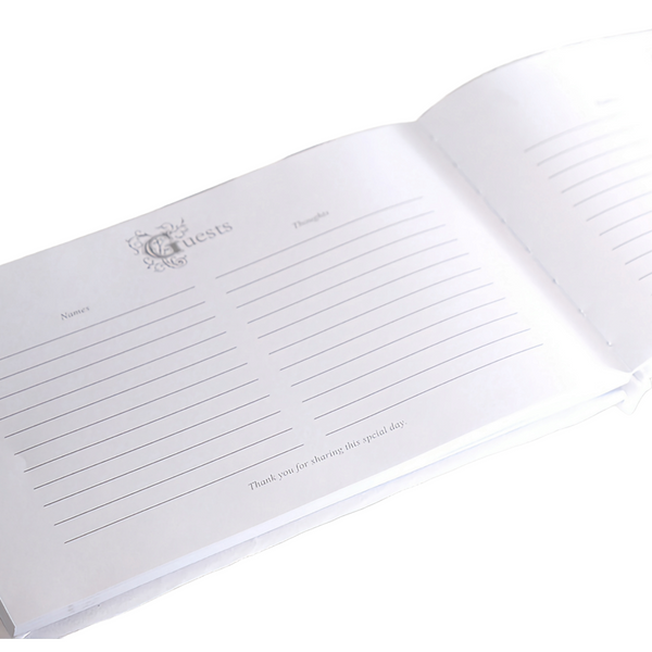 Plain White Satin Cover Wedding Guest Book Signing Album