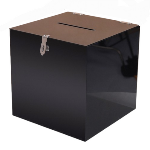 Black Acrylic Wishing Well Box (lock & key included)