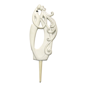 White Bride & Groom Kissing Wedding Cake Topper