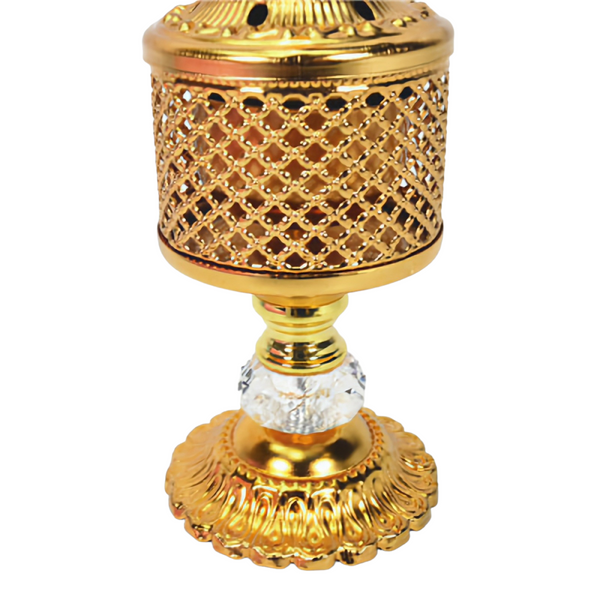 Orthodox Gold Round Religious Incense Burner with Cross Top