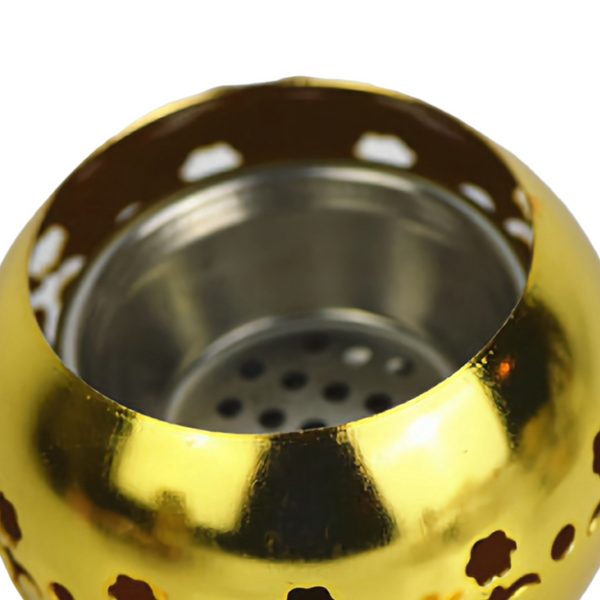 Orthodox Gold Round Religious Incense Burner with Crystal Cross Top & Handle