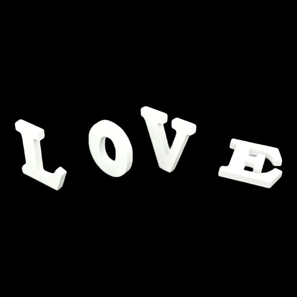 White LOVE Wooden Standing anniversary Wedding romantic engagement Table Top Words Letters Sign Decoration White Wooden LOVE Letters Sign Wedding Decoration