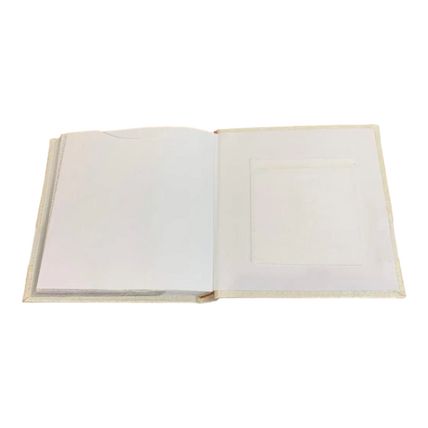 White Our Wedding Photo Album Cross Pattern Leather Cover & Frame In Gift Box