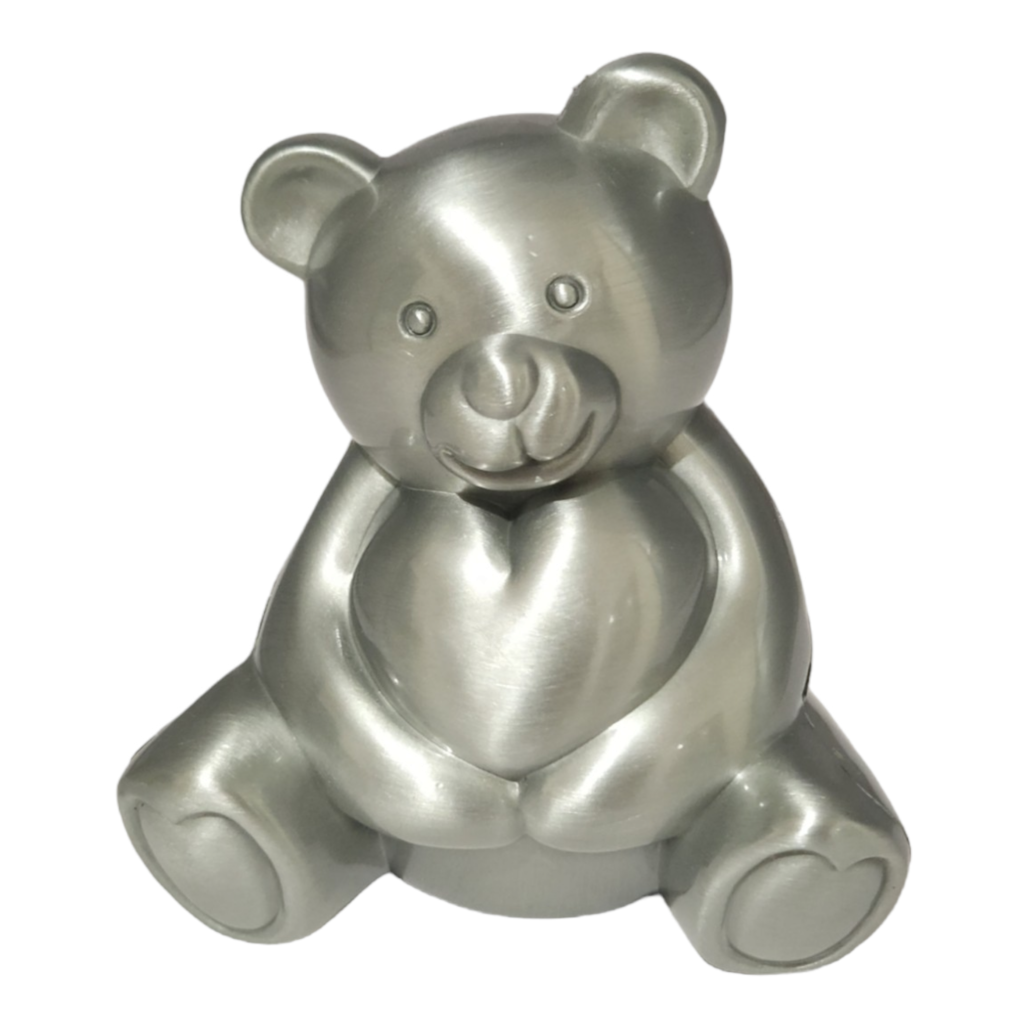 Children's SILVER PEWTER TEDDY BEAR Money Box children kids baby gift