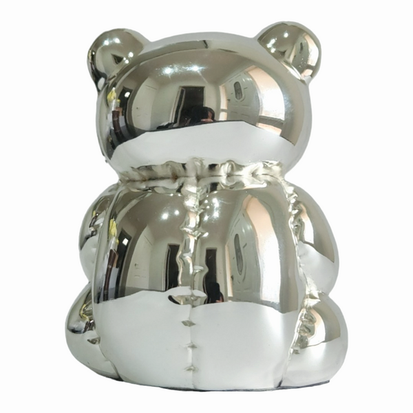 Children's Silver Plated Shiny Teddy Bear Money Box children kids baby gift