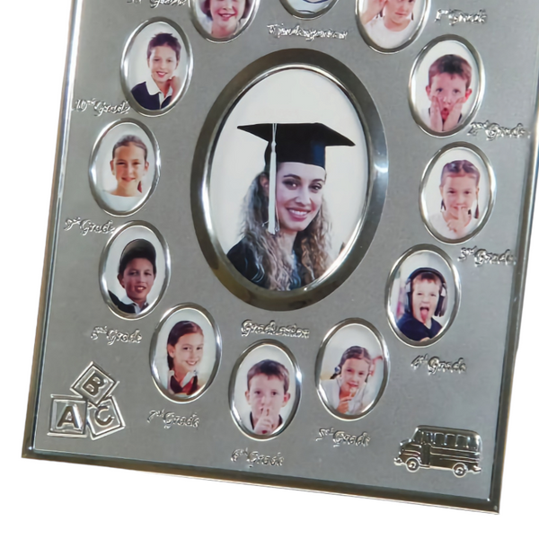 Silver Metal Graduation School Years Multi Collage Photo Frame