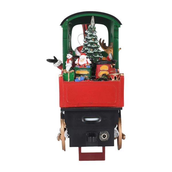 Red & Green Musical LED Light Up Electric Santa Christmas Train