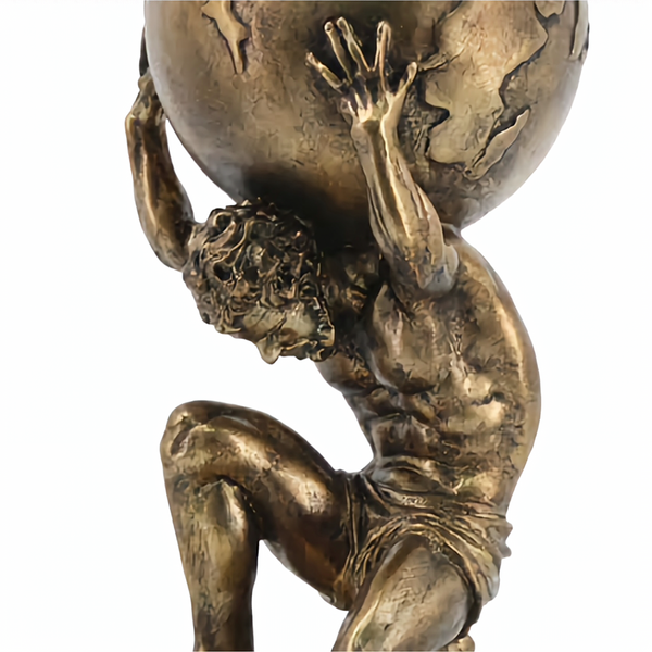 Gold Plated Mythology God Atlas Holding World Globe Statue
