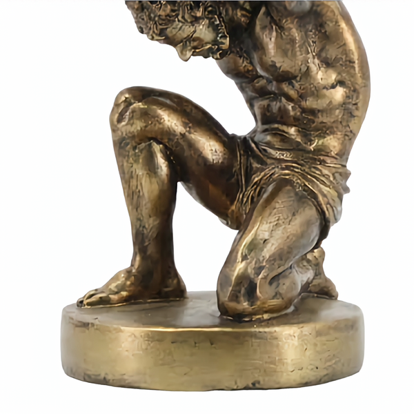 Gold Plated Mythology God Atlas Holding World Globe Statue