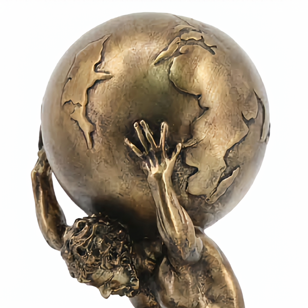 Gold Plated Mythology God Atlas Holding World Globe Statue