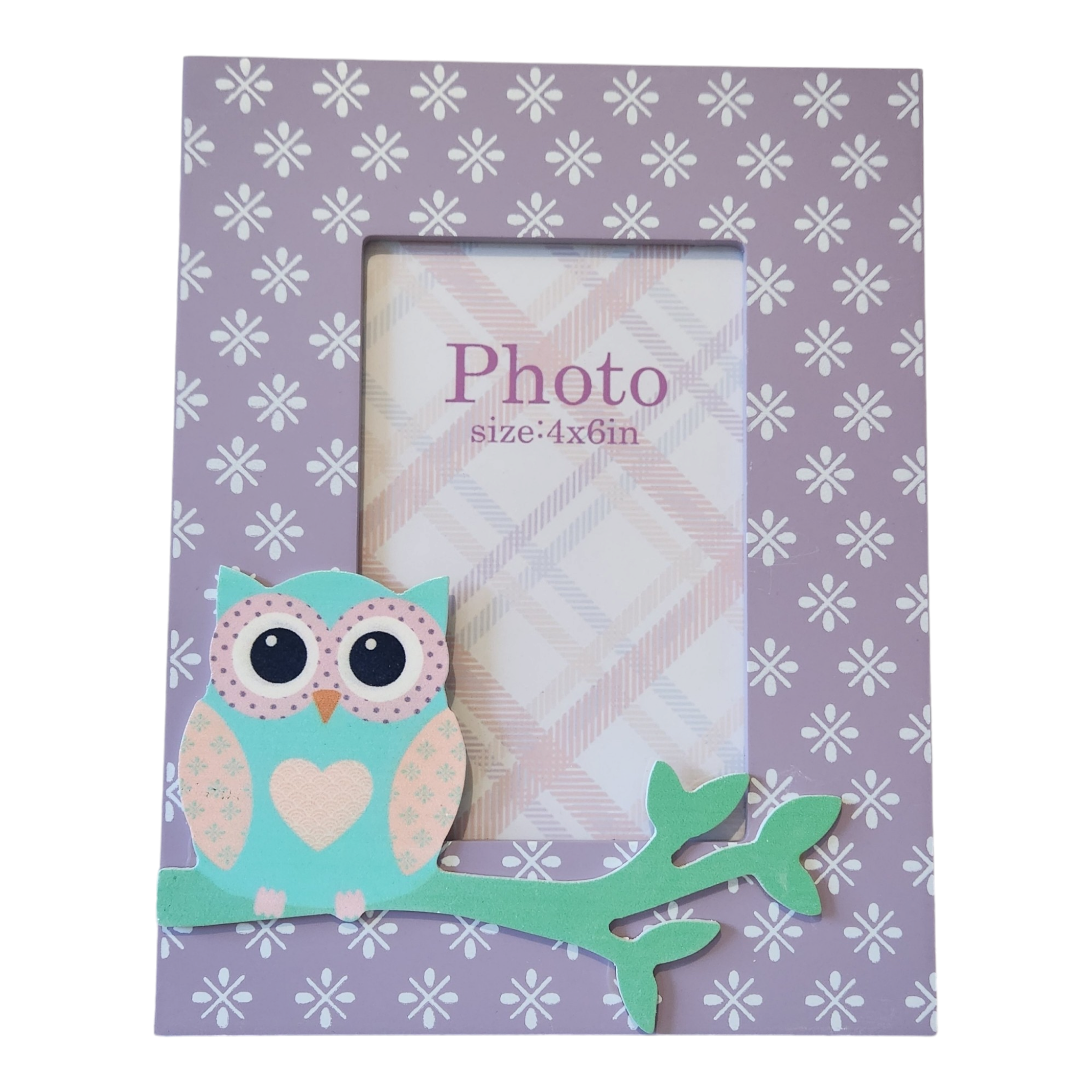 Purple & Green Owl Photo Frame girl baby children's décor