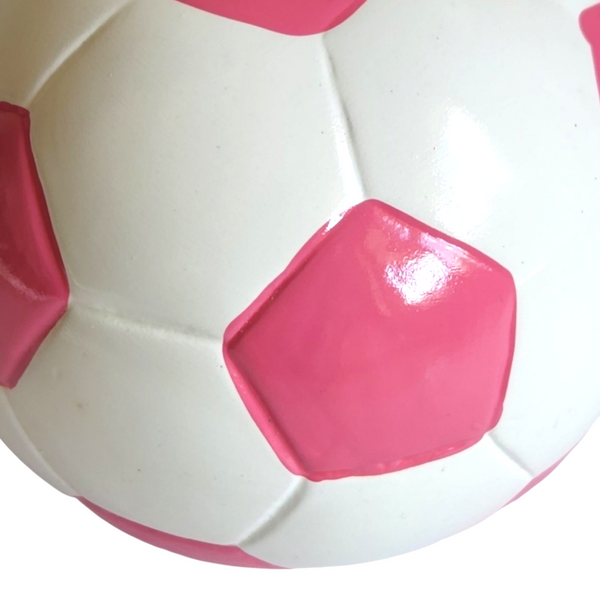 Children's Pink & White Ceramic Soccer Ball Money Box