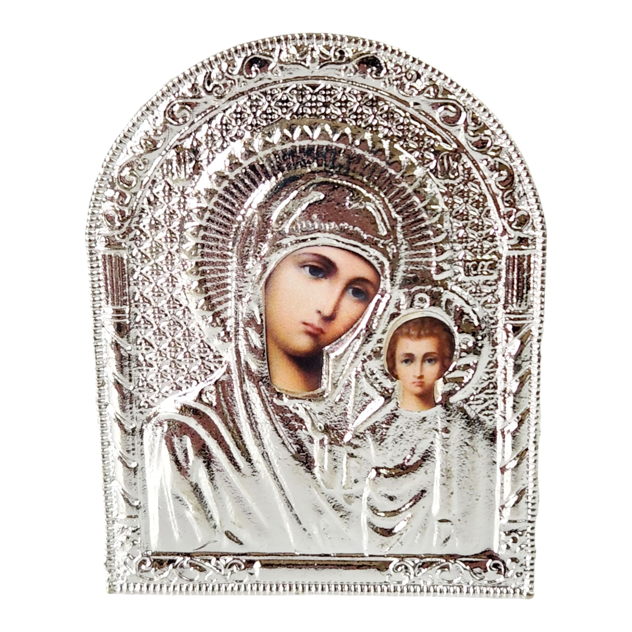 Orthodox Silver Plated Holy Mother Mary Icon Plaque